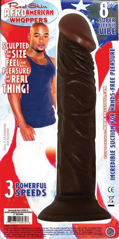 Afro American Whopper Vibrating 8in Brown