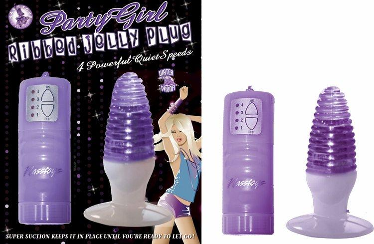 Party Girl Ribbed Jelly Plug Purple