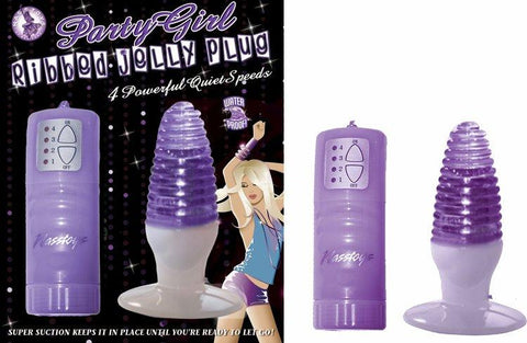 Party Girl Ribbed Jelly Plug Purple