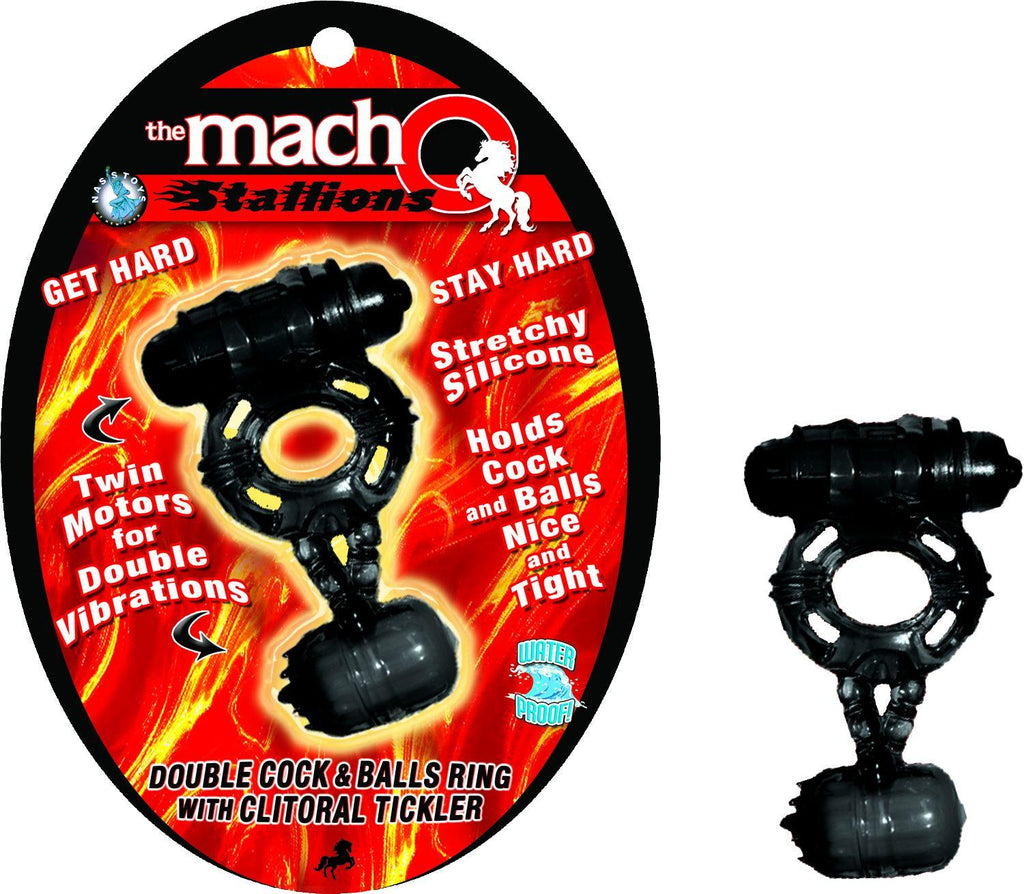 Macho Stallions Cock & Ball Ring W-clit Tickler
