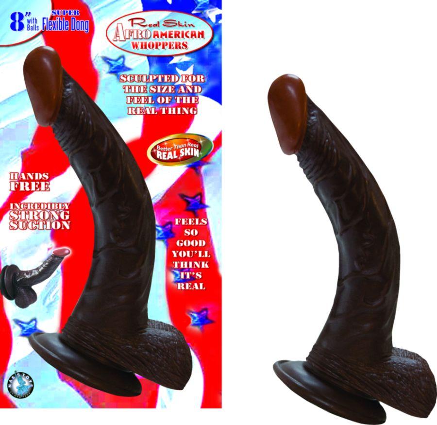 Afro American Whopper 8in W-balls Brown