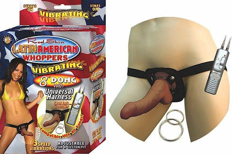 Latin American Whoppers 8in Dong Vibrating W-harness