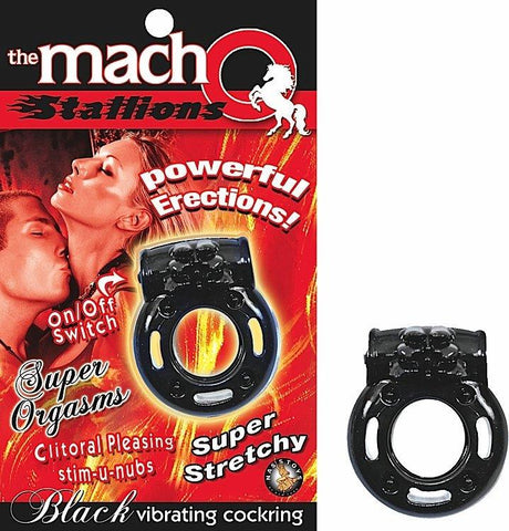 Macho Stallions Cockring Black Vib.