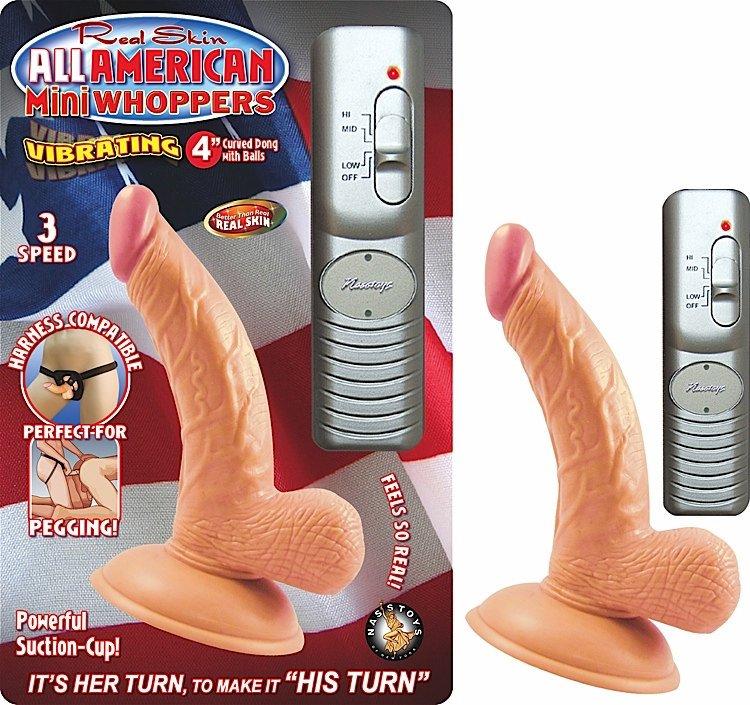 All American Mini Whoppers 4in Curved Dong W-balls Fles