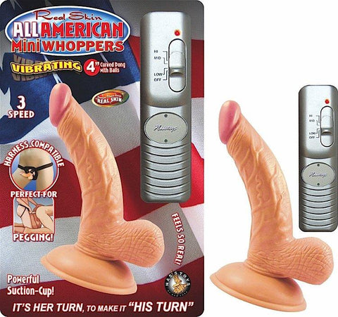All American Mini Whoppers 4in Curved Dong W-balls Fles