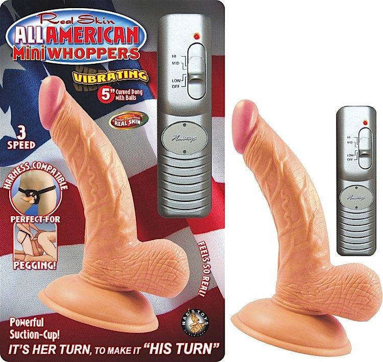 All American Mini Whoppers 5in Curved Dong W-balls Fles
