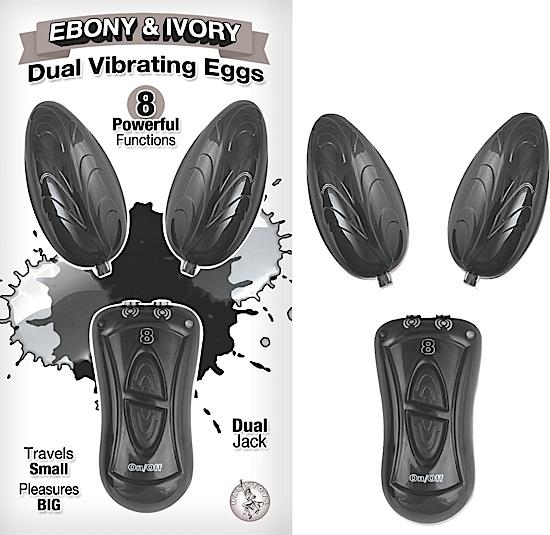 Ebony & Ivory Dual Vibrating Eggs Black