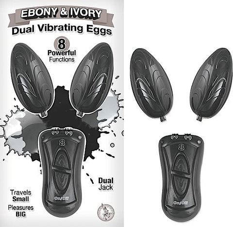 Ebony & Ivory Dual Vibrating Eggs Black