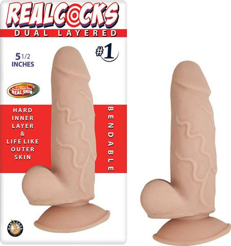 Real Cocks Dual Layered #1 Flesh 5 1-2 "