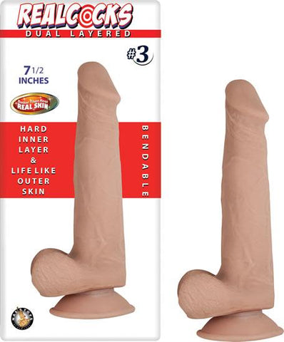 Real Cocks Dual Layered #3 Flesh 7 1-2 "