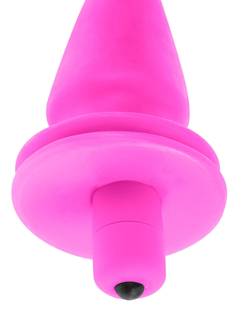 Neon Vibrating Butt Plug Pink