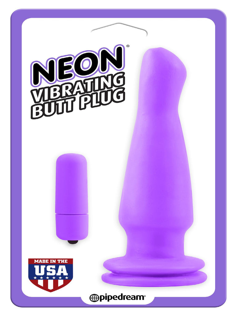 Neon Vibrating Butt Plug Purple