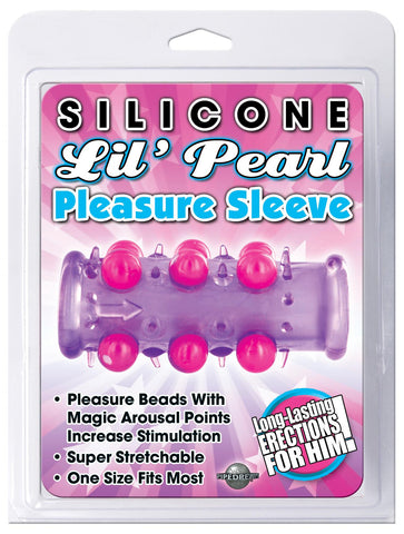 Silicone Lil Pearl Pleasure Sleeve-purple