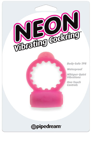 Neon Vibrating Cockring Pink