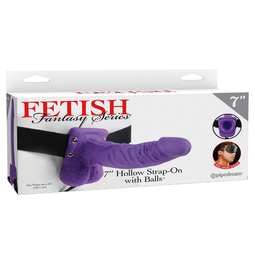 Fetish Fantasy 7 Hollow Strap On W-balls Purple "