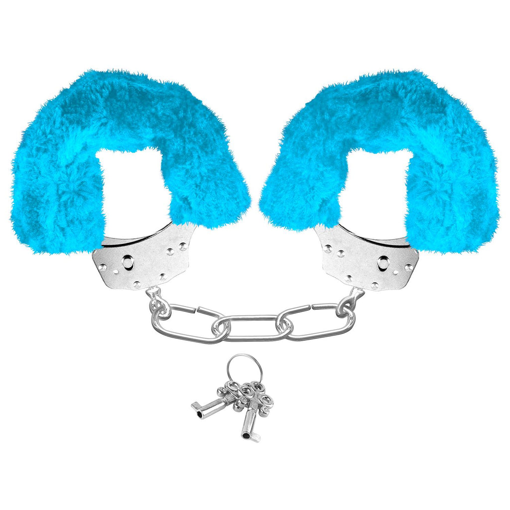 Neon Luv Touch Furry Cuffs Blue