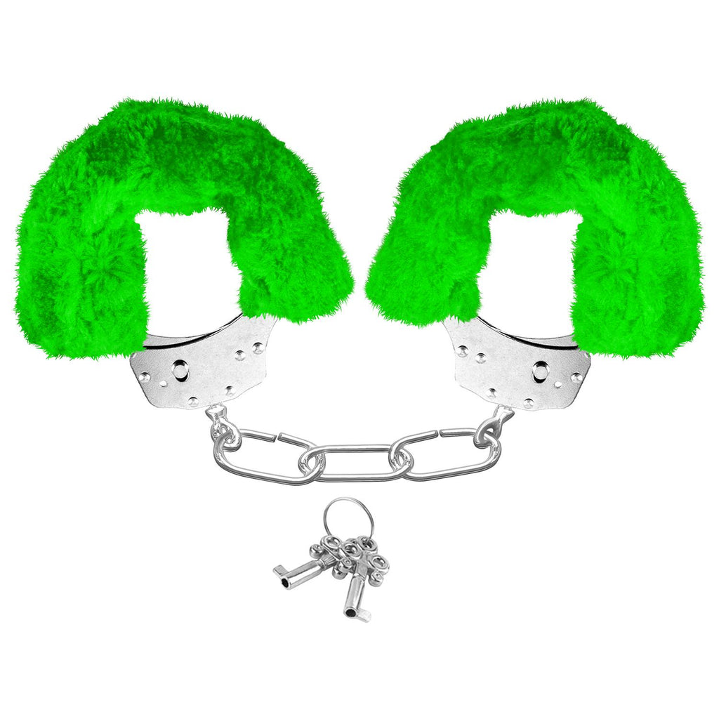 Neon Luv Touch Furry Cuffs Green