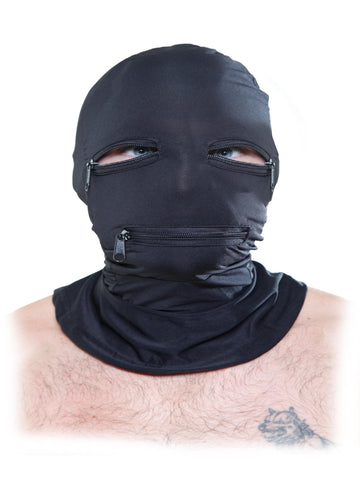 Fetish Fantasy Black Zipper Face Hood