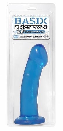 Basix Rubber Works Blue 6.5in Blue Dong W- Suction Cup