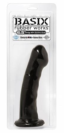 Basix Rubber Works 6.5in Black Dong W-suction Cup