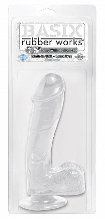 Basix Rubber Works 7.5in Dong W-suction Cup Clear