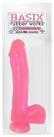 Basix Rubber Works 10in Pink Dong W-suction Cup