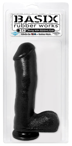 Basix Rubber Works 10in Dong W-suction Cup Black