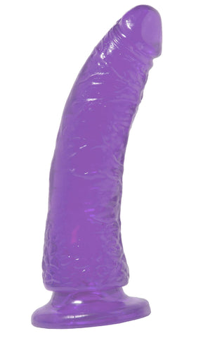 Basix Rubber Works Slim 7in Dong Purple W- Suction Cup
