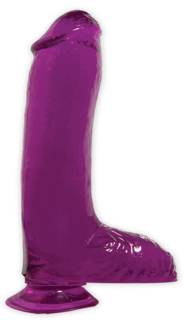 Basix Rubber Works 8in Dong W-suction Purple