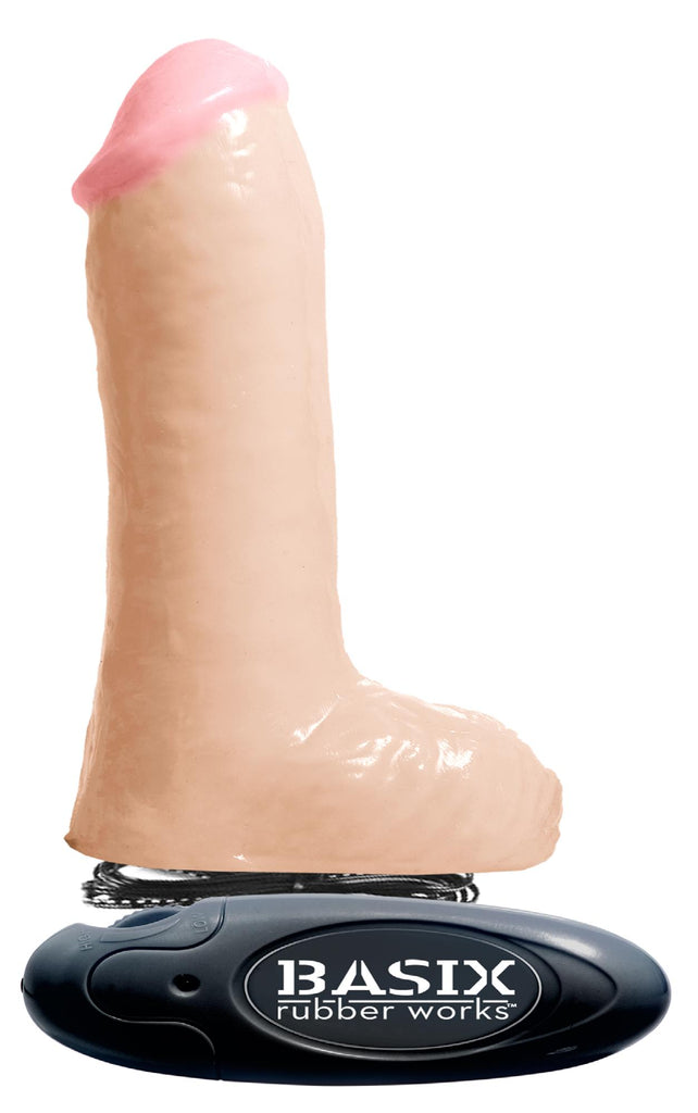 Basix Rubber Works 8in Vibrating Dong Flesh