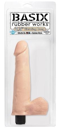 Basix Rubber Works 7.5in Vibrating Dong Flesh