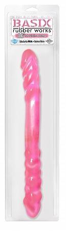 Basix Rubber Works Pink 16in Double Dong