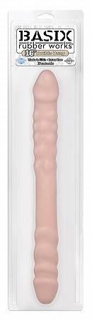 Basix Rubber Works 16in Double Dong Flesh