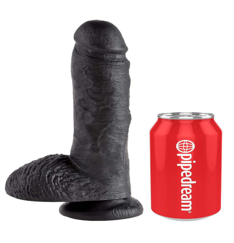 King Cock 8in Cock W-balls Black