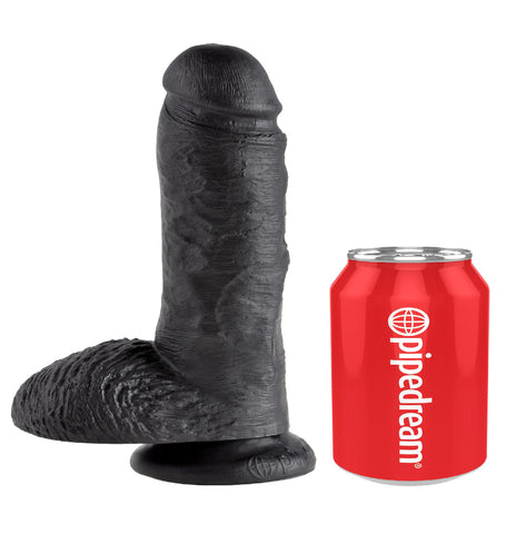 King Cock 8in Cock W-balls Black