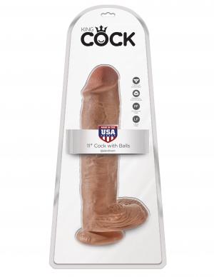 King Cock 11 Cock W-balls Tan "