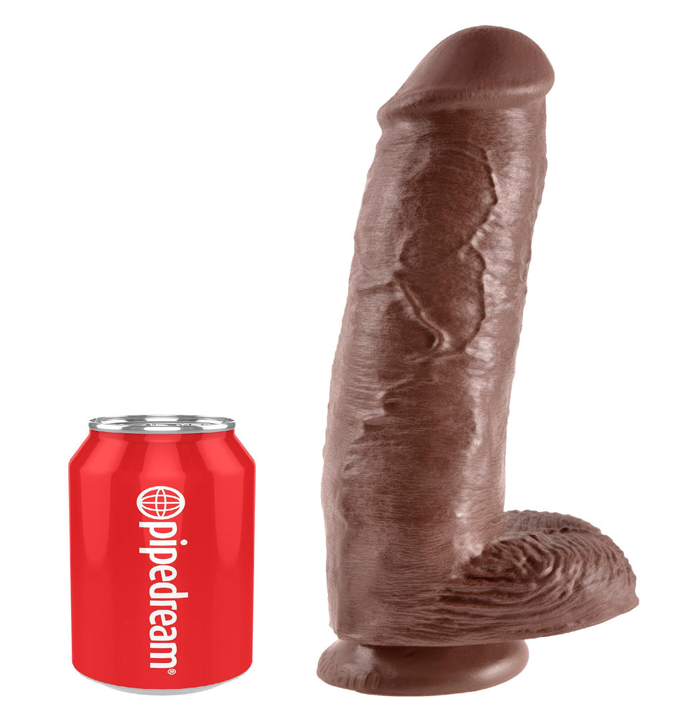 King Cock 11in Cock W-balls Brown