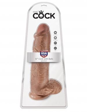 King Cock 12 Cock W-balls Tan "
