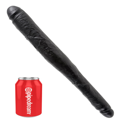 King Cock 16in Tapered Double Dildo Black