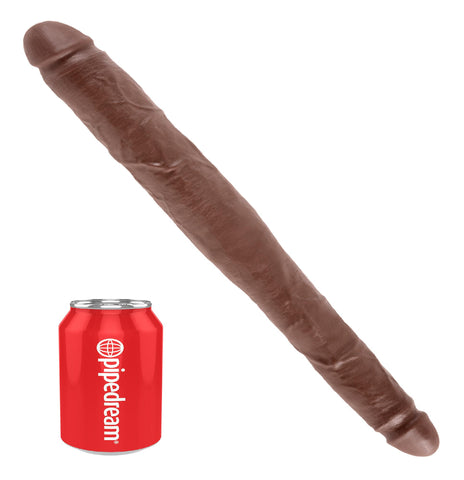King Cock 16in Tapered Double Dildo Brown