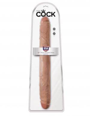 King Cock 16 Thick Double Dildo Tan "