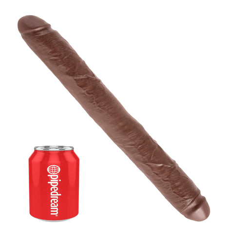 King Cock 16in Thick Double Dildo Brown