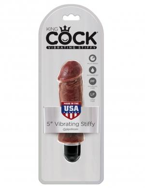 King Cock 5 Vibrating Stiffy Brown Vibrator "