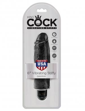 King Cock 6 Vibrating Stiffy Black "