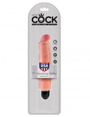 King Cock 7 Vibrating Stiffy Beige "