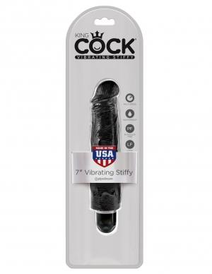 King Cock 7 Vibrating Stiffy Black "