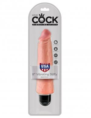 King Cock 8 Vibrating Stiffy Beige "