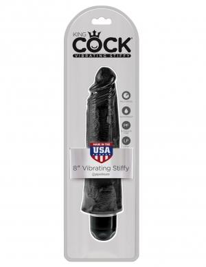 King Cock 8 Vibrating Stiffy Black "