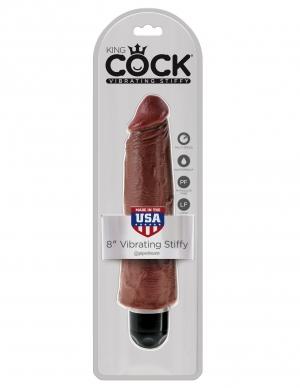 King Cock 8 Vibrating Stiffy Brown "