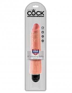 King Cock 9 Vibrating Stiffy Beige "